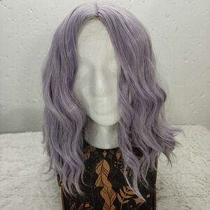 Purple‎ Lavender Wavy Bob Wig Womens Anime Cosplay Kawaii Rave Halloween